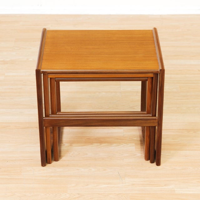 Wood Mid Century Quadrille Nesting Side Tables Attributed to G Plan For Sale - Image 7 of 12