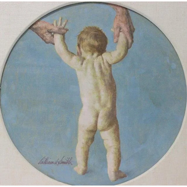 This charming painting was probably a private commission to celebrate a child's first steps, or perhaps for a magazine...