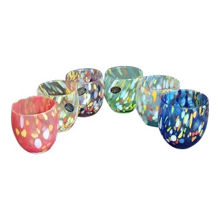 1990s Murano Style Drinking Glasses Tumblers - Set of 6 For Sale