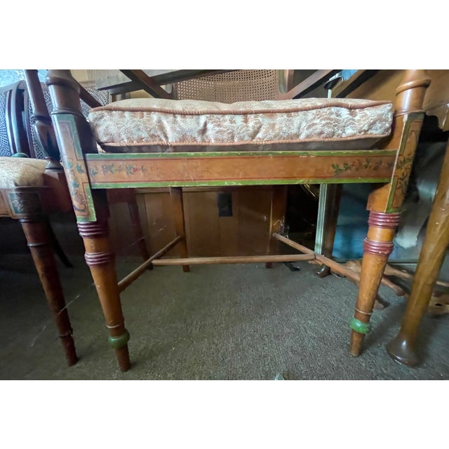 Edwardian Satinwood Painted Cane Seat Open Armchairs - a Pair For Sale - Image 12 of 12