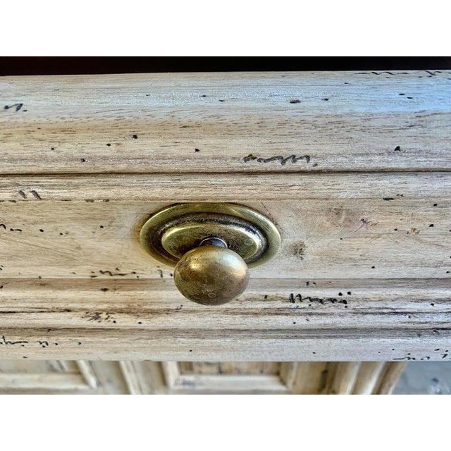 Tan Italian Bleached Walnut Sideboard W/ Storage and Marble Top For Sale - Image 8 of 8