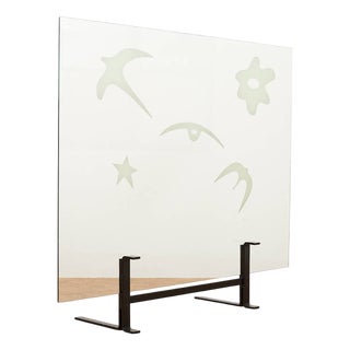 Neolia Folding Screen with Black Lacquered Flat Steel Base by Andrea Branzi for Zanotta, 1989 For Sale