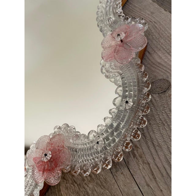 Pink Murano Glass Mirror, 1950s For Sale - Image 4 of 6