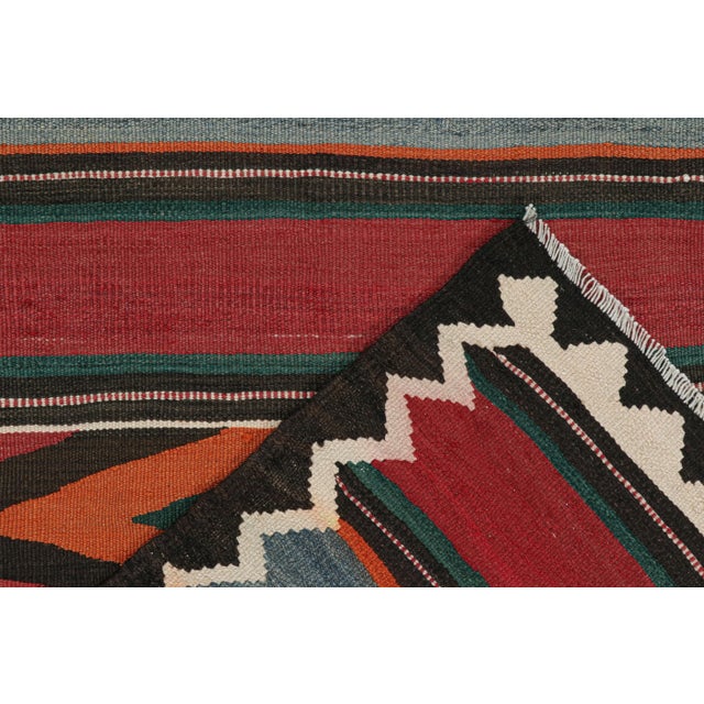 Textile Vintage Bidjar Persian Kilim in Polychromatic Geometric Patterns by Rug & Kilim For Sale - Image 7 of 7