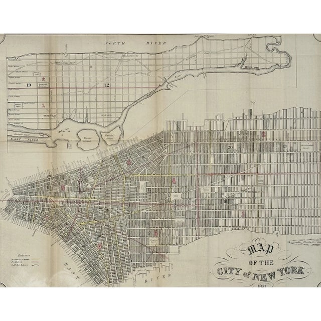 An original 1851 lithograph of New York City from Valentine’s Manual, one of the most desirable mid-19th-century...