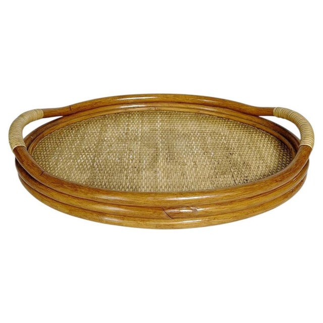 Vintage Wicker and Rattan Tray, France, 1960s For Sale - Image 13 of 13