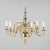 This chandelier is inspired by a dutch antique. The central stem comprised of brass spheres complements the leaf-like...