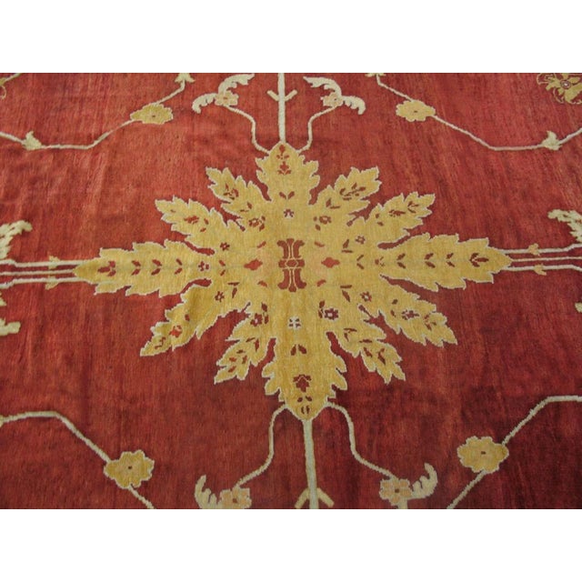 Traditional Enormous Red Color With Unique Medallion Design Antique Sultanabad Persian Rug For Sale - Image 3 of 5