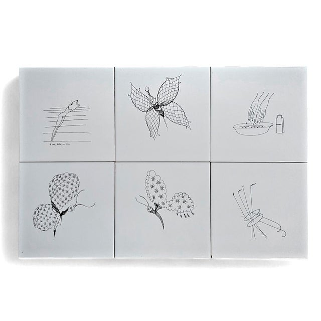 Ceramic Tiles by Gio Ponti for Ceramica Bardelli, Set of 6 For Sale - Image 9 of 9