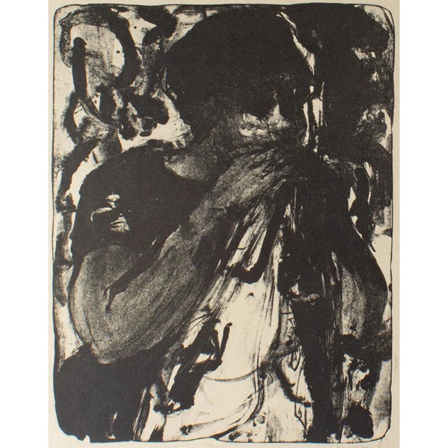 A lithograph print by the American artist Joan Farrar. Titled "Silence," this work depicts a figure holding a hand to...