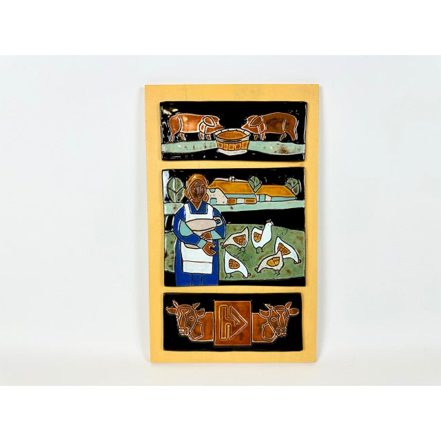 Vintage Dutch Wall Tile Tableau by Henk Potters for Ceramics Oisterwijk, 1970s For Sale - Image 9 of 9