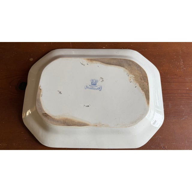 A Large Mason's Ironstone China Blue Transfer Decorated Platter "Turner Willow" Pattern, Circa 1830's For Sale - Image 14 of 18