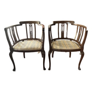 Early 20th Century Edwardian English Tub Chairs For Sale