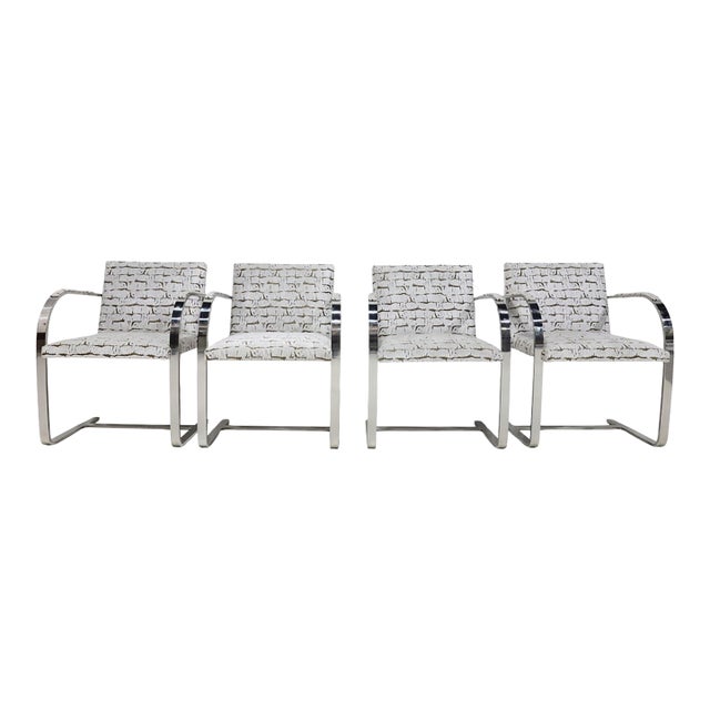 Mies Van Der Rohe for Knoll Brno Chairs in Velvet For Sale