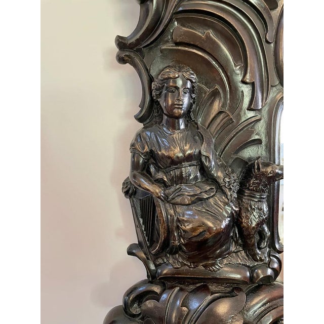 Large Antique Victorian Console Table in Carved Mahogany with Mirror Back For Sale - Image 11 of 18