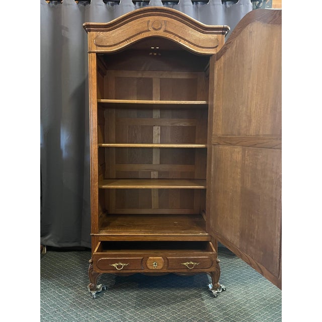 Early 20 Century Belgian Oak Single Door Armoire For Sale In Sacramento - Image 6 of 10
