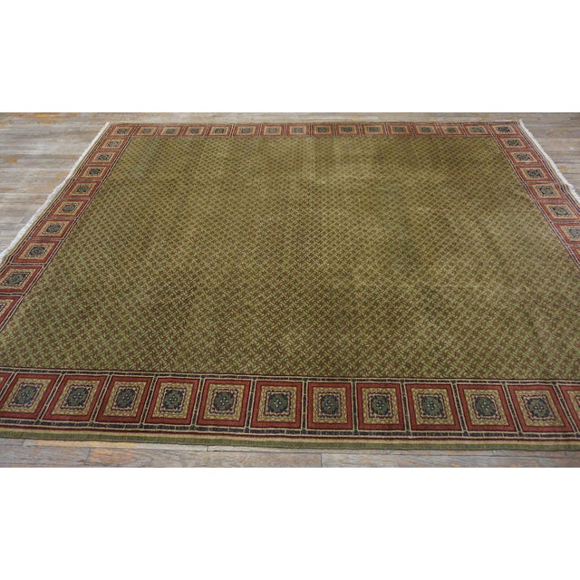 2000 - 2009 Splendid Green-Olive Background With Elegant Greek Key Pattern Contemporary Chinese Rug For Sale - Image 5 of 12