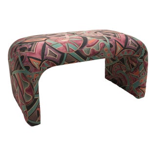 Vintage Karl Springer Style Waterfall Bench For Sale