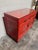 Asian Hand Painted Red Lacquered Chinoiserie Cabinet For Sale - Image 3 of 12
