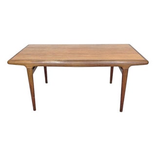 Mid 20th Century Attributed to Johannes Andersen Teak Draw Leaf Dining Table With Extension Leaves For Sale