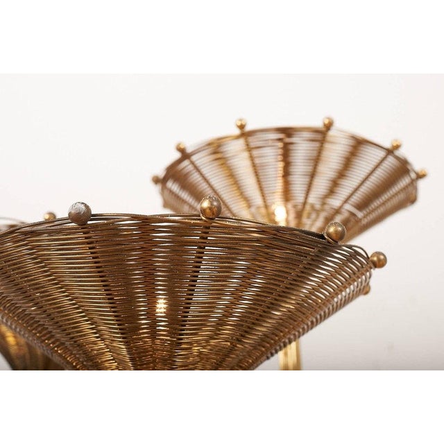 Brass Nucci Valsecchi "Papyrus" Brass Floor Lamp, Italy, 1970 For Sale - Image 8 of 11