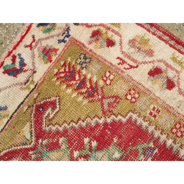 Galerie Shabab Collection Distressed Early 20th Century Turkish Oushak Rug For Sale In New York - Image 6 of 9