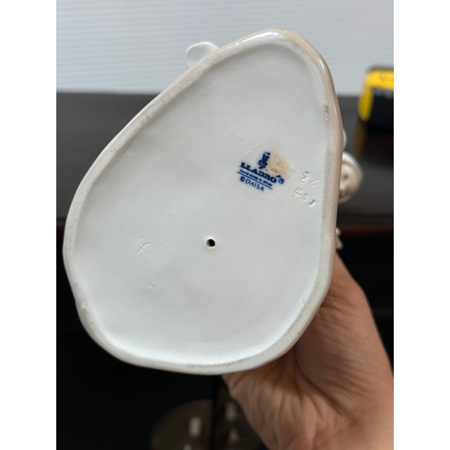 Off-white Fulgencio Garcia for Lladró Shepherdess With Ducks Porcelain Figurine, Signed For Sale - Image 8 of 12