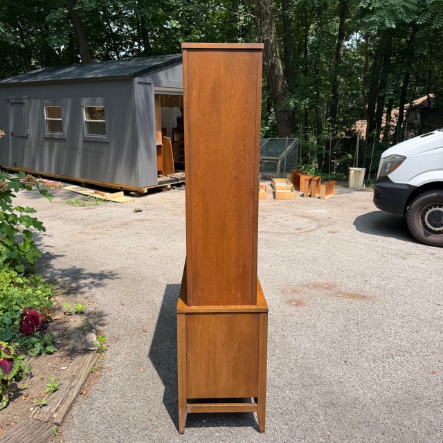 Mid 20th Century Broyhill Brasilia Walnut Mid Century Modern Room Divider / Display Cabinet, Attributed For Sale - Image 5 of 12