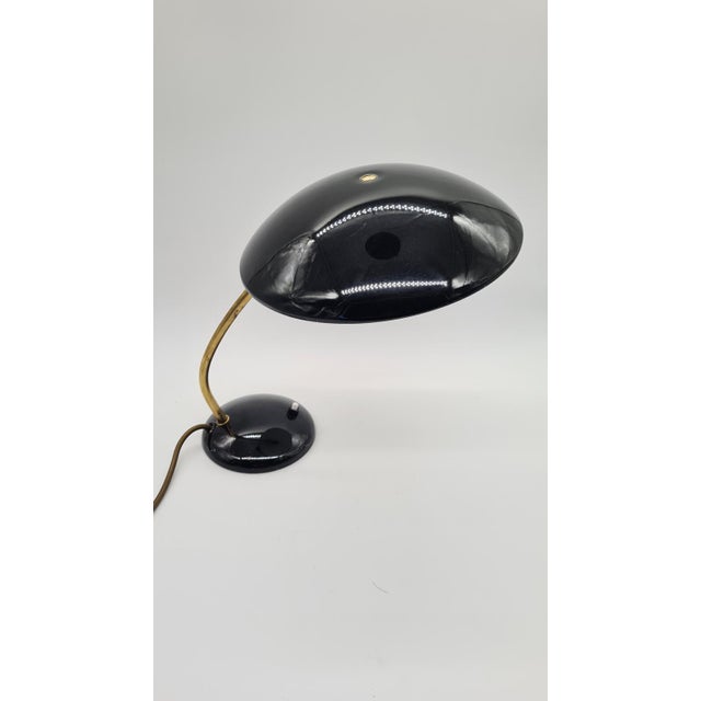 Modern Model 6781 Table Lamp in Black Metal and Brass attributed to C. Dell for Kaiser Idell, Germany, 1950s For Sale - Image 3 of 11
