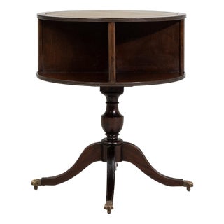1900-1909 United Kingdom Rich Mahogany Drum-Form Mahogany Side Table For Sale