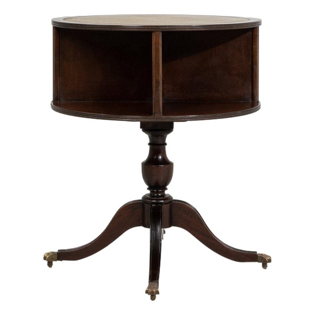 1900-1909 United Kingdom Rich Mahogany Drum-Form Mahogany Side Table For Sale