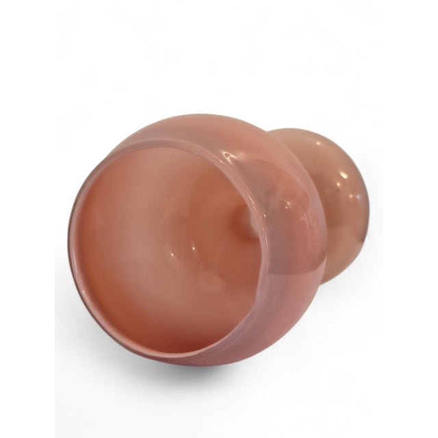 Postmodern Pink Opaline Art Glass "Roemer" Goblet Vase With Applied Prunts by Jerzy Sluczan-Orkusz, Poland 1970s For Sale - Image 4 of 4