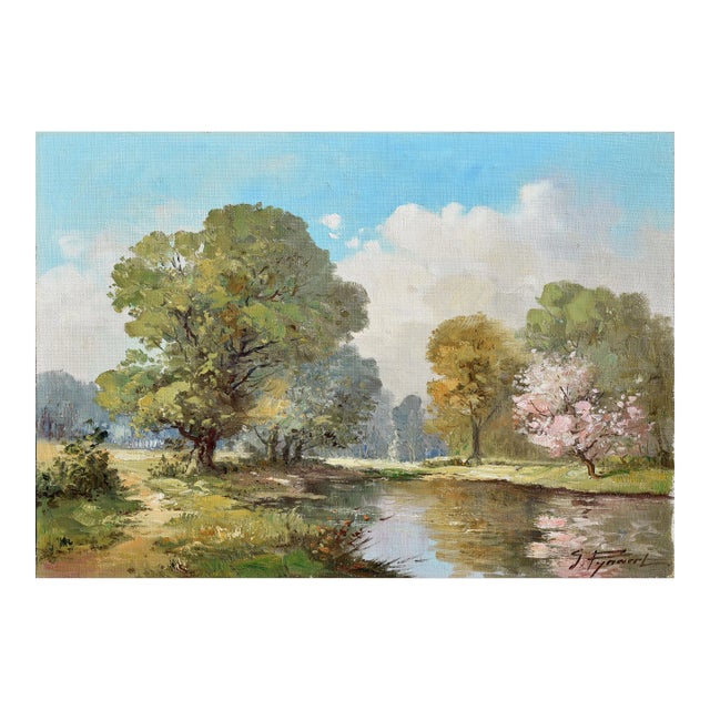 Mid Century Belgium Landscape by Gustav Pynaert For Sale