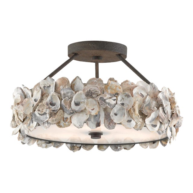 Currey & Company Oyster Semi-Flush For Sale