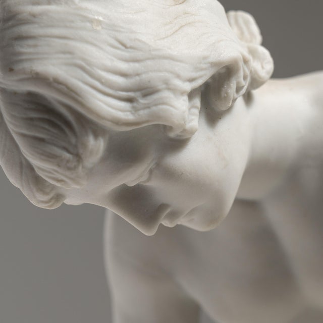 19th Century French Antique White Bisque Porcelain Figure of Spinario For Sale - Image 12 of 15