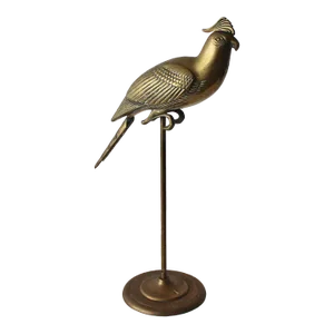 Dolbi Cashier Brass Cockatoo Parrot on Stand Vintage Hollywood Regency
