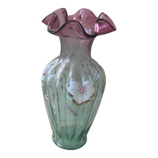 Fenton Rubina Verde Vase For Sale