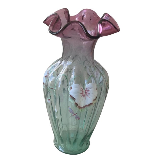 Fenton Rubina Verde Vase For Sale