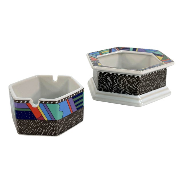 Scenario Metropol Ashtrays by Barbara Brenner for Rosenthal, 1990s, Set of 2 For Sale