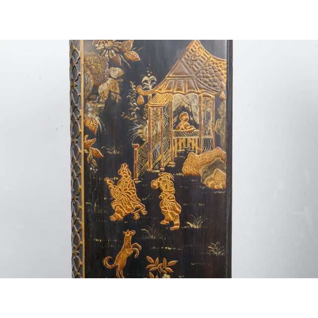 19th Century English Black and Gold Chinoiserie Bookcase with Glass Doors For Sale - Image 9 of 12