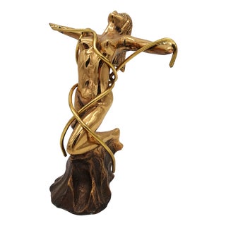 Brutalist Bronze Nude Sculpture, 1970s For Sale