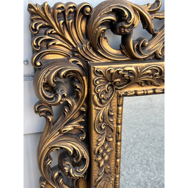Large Baroque Wooden Mirror, 1940s For Sale - Image 6 of 14