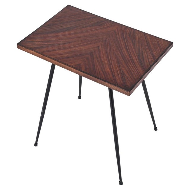 Mid-Century Italian Rectangular Side Table in Teak and Enameled Metal, 1950s For Sale - Image 14 of 14