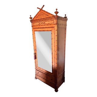 19th Century French Simulated Bamboo Armoire For Sale