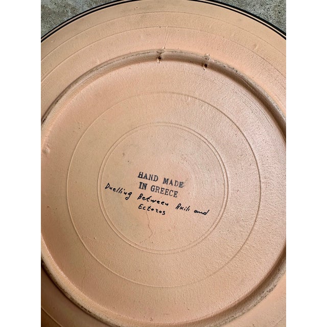 Vintage Greek Clay Trojan War Figure Hand Painted Pottery Wall Plates