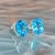 2010s Natural Blue Topaz Stud Earrings 14k White Gold 5.79 TW Certified For Sale - Image 5 of 14