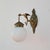 Metal 1960s Spanish Gothic Gold Brass Winged Griffin Wall Sconce With Opaline Glass Globe For Sale - Image 7 of 8