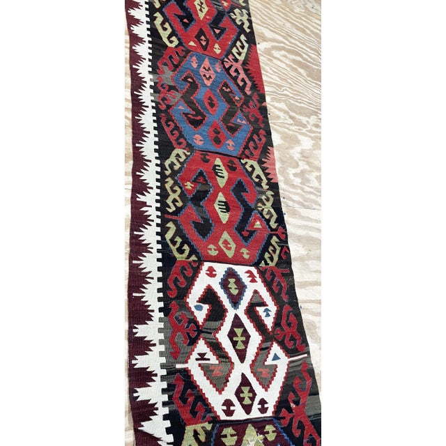 Mid 19th Century Antique Turkish Kilim/Flat Weave Runner 2'3" X7'10" #17478, as Is For Sale - Image 5 of 8