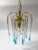 Glass Vintage Murano-Style Blue Glass Teardrop Waterfall Chandelier, C. 1970 For Sale - Image 7 of 18