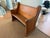 Tiger Oak Antique Carved Church Bench Pew Seating For Sale - Image 4 of 9